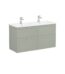 VitrA Root Classic Lavabo Dolabı, 120 cm, Dört Çekmeceli, Yuvarlak Lavabo, Mat Retro Yeşil - 68952 - Banyo Alt Modülleri