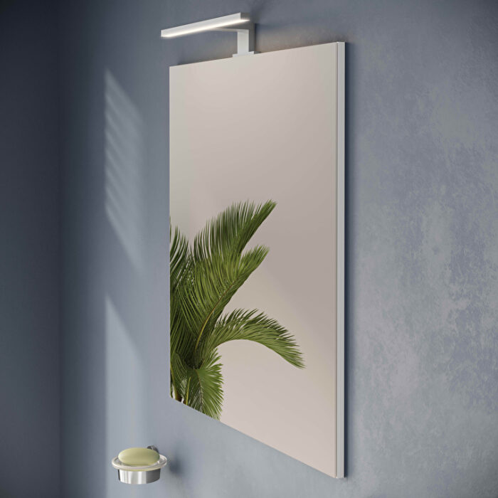 VitrA Mia Banyo Dolabı Seti, 60 cm, İki Çekmeceli, Lavabo Dolabı, Aydınlatmalı Düz Ayna, Parlak Beyaz - Görsel 8