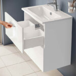 VitrA Mia Banyo Dolabı Seti, 60 cm, İki Çekmeceli, Lavabo Dolabı, Aydınlatmalı Düz Ayna, Parlak Beyaz - Görsel 17