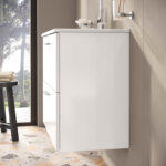 VitrA Mia Banyo Dolabı Seti, 80 cm, İki Çekmeceli, Lavabo Dolabı, Aydınlatmalı Düz Ayna, Parlak Beyaz - 75024 - Banyo Üst Modülleri - 10