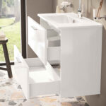 VitrA Mia Banyo Dolabı Seti, 80 cm, İki Çekmeceli, Lavabo Dolabı, Aydınlatmalı Düz Ayna, Parlak Beyaz - 75024 - Banyo Üst Modülleri - 4