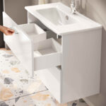 VitrA Mia Banyo Dolabı Seti, 80 cm, İki Çekmeceli, Lavabo Dolabı, Aydınlatmalı Düz Ayna, Parlak Beyaz - 75024 - Banyo Üst Modülleri - 16