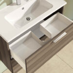 VitrA Mia Banyo Dolabı Seti, 80 cm, İki Çekmeceli, Lavabo Dolabı, Aydınlatmalı Düz Ayna, Cordoba - Görsel 3