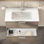 VitrA Mia Banyo Dolabı Seti, 80 cm, İki Çekmeceli, Lavabo Dolabı, Aydınlatmalı Düz Ayna, Cordoba - Görsel 8