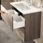 VitrA Mia Banyo Dolabı Seti, 80 cm, İki Çekmeceli, Lavabo Dolabı, Aydınlatmalı Düz Ayna, Cordoba - Görsel 5