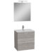VitrA Mia Banyo Dolabı Seti, 60 cm, İki Çekmeceli, Lavabo Dolabı, Aydınlatmalı Düz Ayna, Cordoba - 75103 - Banyo Üst Modülleri
