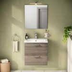 VitrA Mia Banyo Dolabı Seti, 60 cm, İki Çekmeceli, Lavabo Dolabı, Aydınlatmalı Düz Ayna, Cordoba - Görsel 10