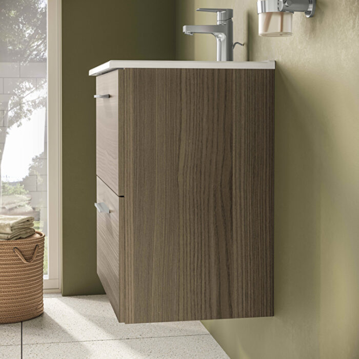 VitrA Mia Banyo Dolabı Seti, 60 cm, İki Çekmeceli, Lavabo Dolabı, Aydınlatmalı Düz Ayna, Cordoba - Görsel 9