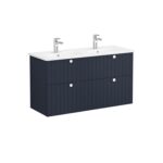 VitrA Root Groove Lavabo Dolabı, 120 cm, Dört Çekmeceli, Yuvarlak Lavabo, Mat Lacivert - 69525 - Banyo Alt Modülleri - 2