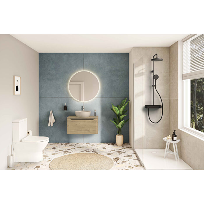 VitrA Integra Round Lavabo Dolabı, 80 cm, Bir Çekmeceli, Çanak Lavabo Uyumlu, Altın Meşe, Lavabosuz - 70044 - Banyo Alt Modülleri - 2