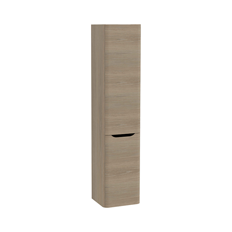 VitrA Integra Round Boy Dolabı, 40 cm, İki Kapaklı, Çamaşır Sepetli, Altın Meşe, Sağ - 80012 - Boy Dolaplar