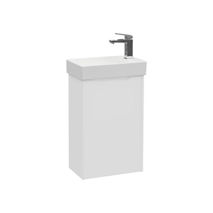 VitrA Integra Square Lavabo Dolabı, 45 cm, Bir Kapaklı, Dar, Mat Beyaz, Sağ - 80067 - Banyo Alt Modülleri