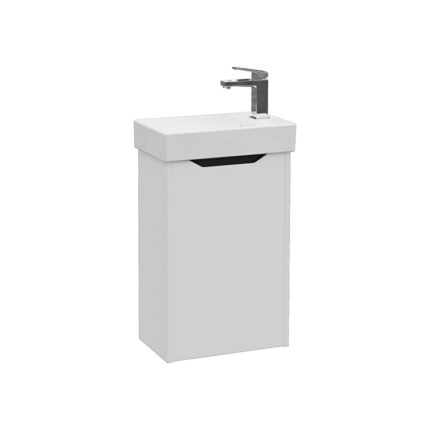 VitrA Integra Square Lavabo Dolabı, 45 cm, Bir Kapaklı, Dar, Mat Açık Gri, Sağ - 80072 - Banyo Alt Modülleri