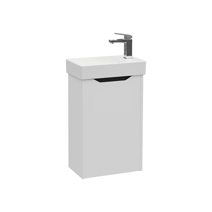 80072-2.jpg VitrA Integra Square Lavabo Dolabı, 45 cm, Bir Kapaklı, Dar, Mat Açık Gri, Sağ - 80072 - Banyo Alt Modülleri - 1