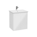 VitrA Integra Square Lavabo Dolabı, 60 cm, İki Kapaklı, Parlak Beyaz - 80075 - Banyo Alt Modülleri