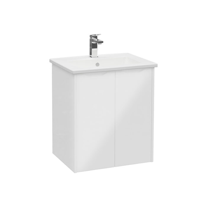 80075-3.jpg VitrA Integra Square Lavabo Dolabı, 60 cm, İki Kapaklı, Parlak Beyaz - 80075 - Banyo Alt Modülleri - 2