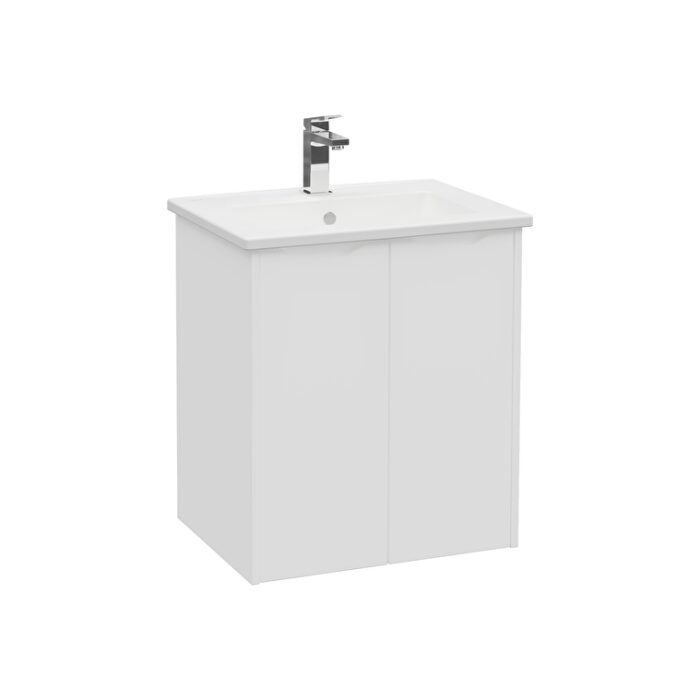 VitrA Integra Square Lavabo Dolabı, 60 cm, İki Kapaklı, Mat Beyaz - Görsel 2