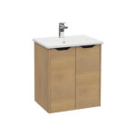 VitrA Integra Square Lavabo Dolabı, 60 cm, İki Kapaklı, Altın Meşe - Görsel 3