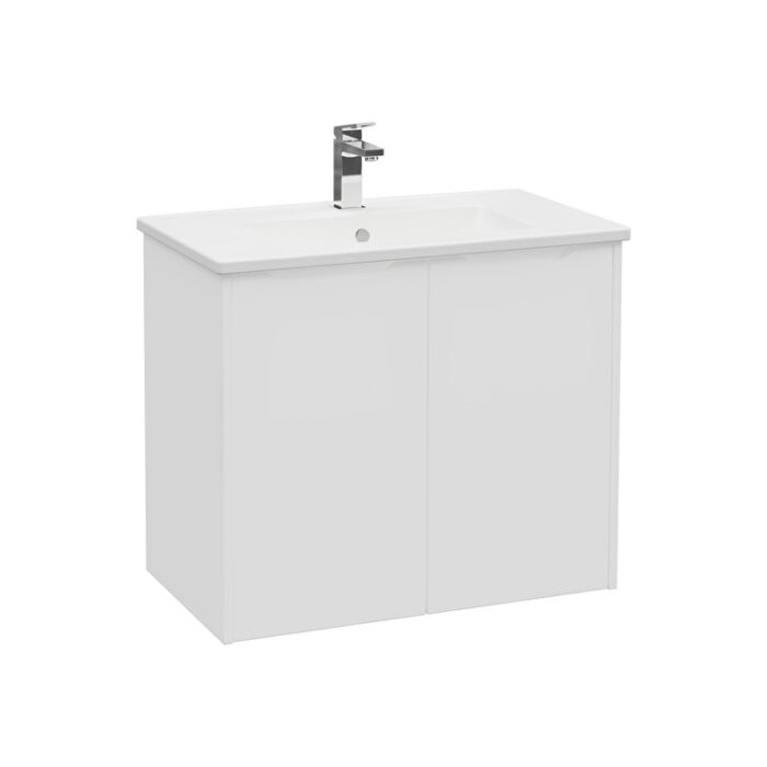 VitrA Integra Square Lavabo Dolabı, 80 cm, İki Kapaklı, Mat Beyaz - Görsel 3