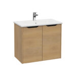 VitrA Integra Square Lavabo Dolabı, 80 cm, İki Kapaklı, Altın Meşe - Görsel 2