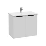 VitrA Integra Square Lavabo Dolabı, 80 cm, İki Kapaklı, Mat Açık Gri - 80090 - Banyo Alt Modülleri