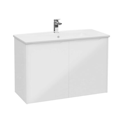 VitrA Integra Square Lavabo Dolabı, 100 cm, İki Kapaklı, Parlak Beyaz - 80093 - Banyo Alt Modülleri