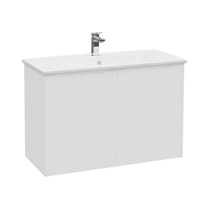 VitrA Integra Square Lavabo Dolabı, 100 cm, İki Kapaklı, Mat Beyaz - Görsel 2