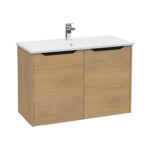VitrA Integra Square Lavabo Dolabı, 100 cm, İki Kapaklı, Altın Meşe - Görsel 2