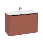 VitrA Integra Square Lavabo Dolabı, 100 cm, İki Kapaklı, Mat Kırmızı