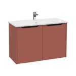 VitrA Integra Square Lavabo Dolabı, 100 cm, İki Kapaklı, Mat Kırmızı - Görsel 2