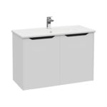 VitrA Integra Square Lavabo Dolabı, 100 cm, İki Kapaklı, Mat Açık Gri - Görsel 2