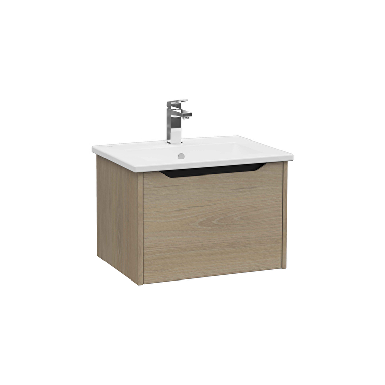 VitrA Integra Square Lavabo Dolabı, 60 cm, Bir Çekmeceli, Altın Meşe - 80132 - Banyo Alt Modülleri