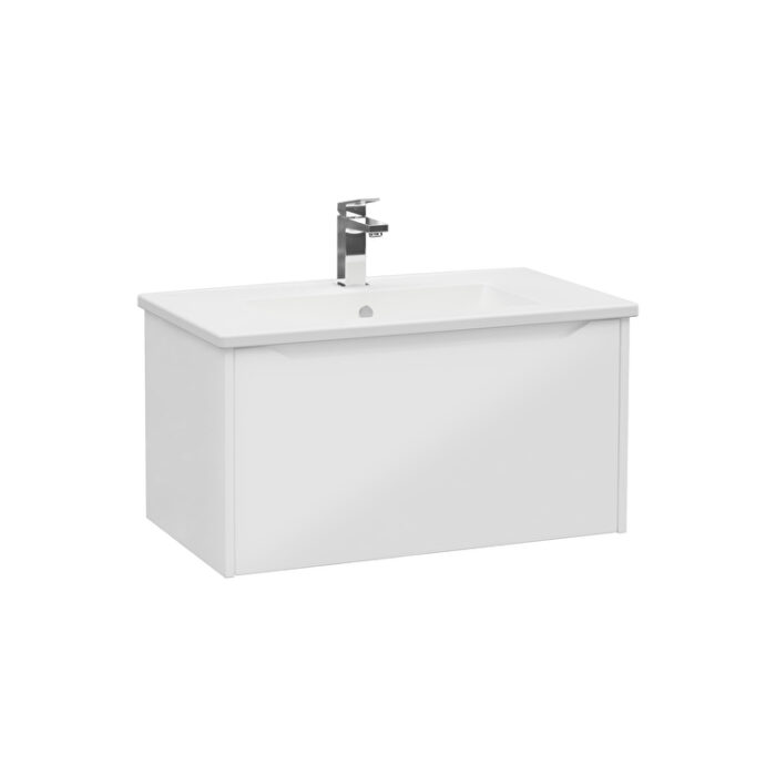80138-2.jpg VitrA Integra Square Lavabo Dolabı, 80 cm, Bir Çekmeceli, Parlak Beyaz - 80138 - Banyo Alt Modülleri - 1