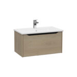 VitrA Integra Square Lavabo Dolabı, 80 cm, Bir Çekmeceli, Altın Meşe