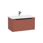 VitrA Integra Square Lavabo Dolabı, 80 cm, Bir Çekmeceli, Mat Kırmızı - Görsel 2