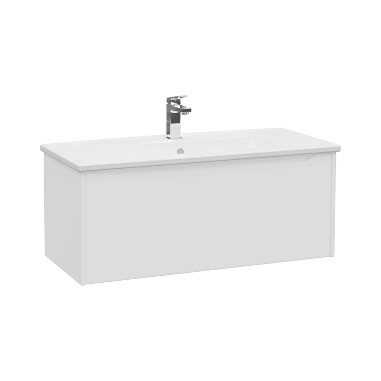 VitrA Integra Square Lavabo Dolabı, 100 cm, Bir Çekmeceli, Mat Beyaz - 80148 - Banyo Alt Modülleri