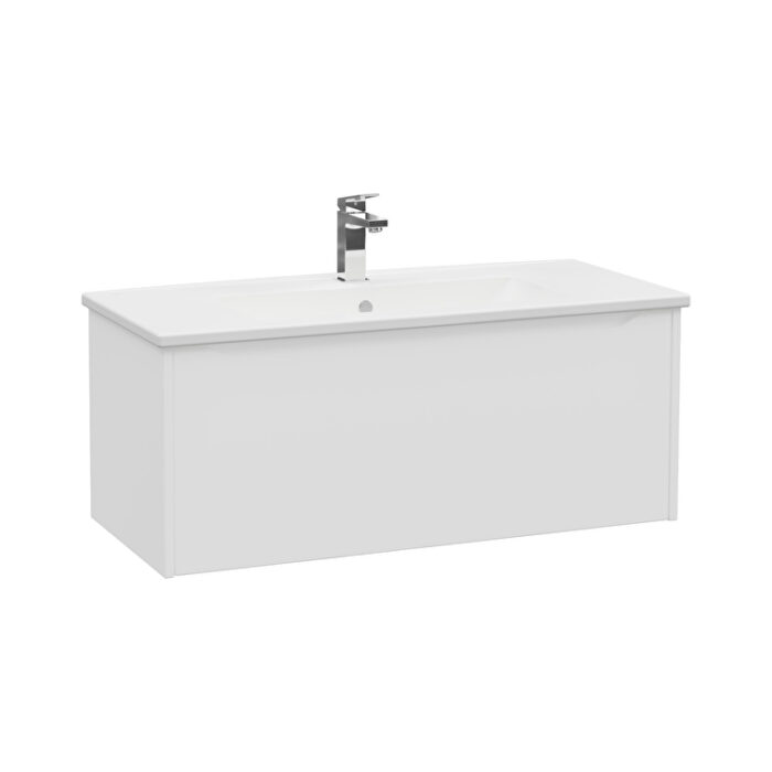 VitrA Integra Square Lavabo Dolabı, 100 cm, Bir Çekmeceli, Mat Beyaz - 80148 - Banyo Alt Modülleri - 1