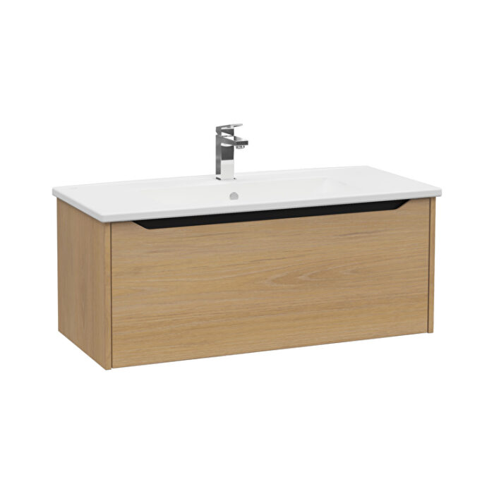 VitrA Integra Square Lavabo Dolabı, 100 cm, Bir Çekmeceli, Altın Meşe - 80150 - Banyo Alt Modülleri - 2