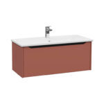 VitrA Integra Square Lavabo Dolabı, 100 cm, Bir Çekmeceli, Mat Kırmızı