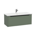 VitrA Integra Square Lavabo Dolabı, 100 cm, Bir Çekmeceli, Mat Yeşil - Görsel 3