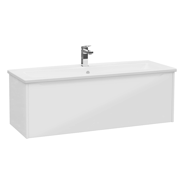VitrA Integra Square Lavabo Dolabı, 120 cm, Bir Çekmeceli, Parlak Beyaz