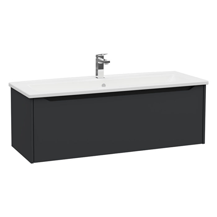 VitrA Integra Square Lavabo Dolabı, 120 cm, Bir Çekmeceli, Mat Grafit - 80158 - Banyo Alt Modülleri - 1