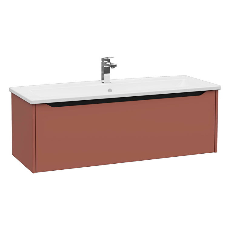 VitrA Integra Square Lavabo Dolabı, 120 cm, Bir Çekmeceli, Mat Kırmızı - 80160 - Banyo Alt Modülleri