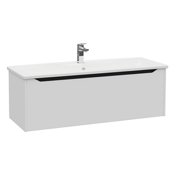 VitrA Integra Square Lavabo Dolabı, 120 cm, Bir Çekmeceli, Mat Açık Gri - 80162 - Banyo Alt Modülleri - 1