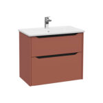 VitrA Integra Square Lavabo Dolabı, 80 cm, İki Çekmeceli , Mat Kırmızı - 80214 - Banyo Alt Modülleri - 1