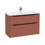 VitrA Integra Square Lavabo Dolabı, 100 cm, İki Çekmeceli , Mat Kırmızı - 80223 - Banyo Alt Modülleri - 1