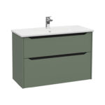VitrA Integra Square Lavabo Dolabı, 100 cm, İki Çekmeceli , Mat Yeşil - 80224 - Banyo Alt Modülleri - 1