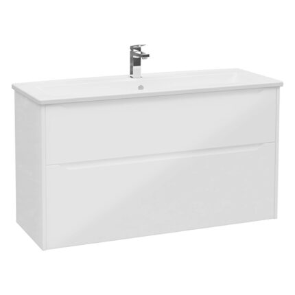 VitrA Integra Square Lavabo Dolabı, 120 cm, İki Çekmeceli , Parlak Beyaz - 80228 - Banyo Alt Modülleri