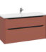 VitrA Integra Square Lavabo Dolabı, 120 cm, İki Çekmeceli , Mat Kırmızı - 80232 - Banyo Alt Modülleri