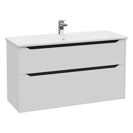 VitrA Integra Square Lavabo Dolabı, 120 cm, İki Çekmeceli , Mat Açık Gri - 80234 - Banyo Alt Modülleri